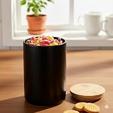 Buy The Better Home Ceramic Jar with Bamboo Lid | Air-Tight kitchen jars Containers for Tea Coffee Snacks | Spice & Grains Organizer (Black (1000ml)) Online at Low Prices in India
