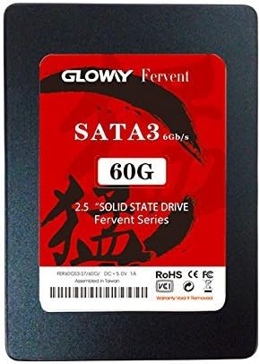 Gloway SSD Fervent SATA 3 2.5 (7mm height) Solid State Drive compatible with Windows,Intel AMD Desktop Motherboard, Laptop (60G)