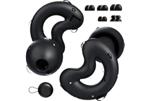 RelaxCharm Ear Plugs for Sleeping Noise Cancelling Up to NRR49dB-Ultra Soft, Reusable Silicone Ear Plugs for Sleep Snoring Blocking, Side Sleepers-10 Ear Tips in XS/S/M/L/Double Layer-Black