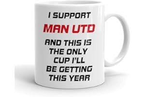 VIROSA Funny Football Mug – “Only Cup I’ll Be Getting This Year” – Gift for Man Utd Fans, Dad, Friend or Colleague – 11oz Ceramic Coffee Cup – Funny Xmas, Birthday, Father’s Day Present