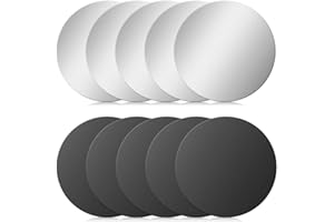 Bewudy Zestaw 10 metalowych płytek samoprzylepnych, 40 mm, metalowa płytka do magnesów, cienkie metalowe tarcze ze stali nierdzewnej, czarne i srebrne, kompatybilne z magnesem, uchwytem na telefon