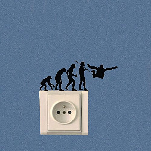 Preisvergleich Produktbild Fallschirmspringen Evolution Schalter Aufkleber Persönlichkeit Vinyl Wall Sticker für Kinder Zimmer