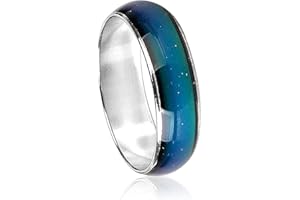 GCROET Emotion Gefühl Magic Ring Mood Ring Farbveränderbarer Legierungs Ring Farben änderndes Finger Passende Ringe Schmuck für Männer Frauen