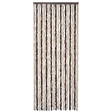 Ligero y tranquilo vidaXL Cortina Mosquitera Marrón Beige 90x220 cm Tela Antimosquitos Insectos