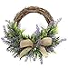 Produktbild Lavendelkranz mit Schleife ohne Girlande Dekorationen Türhängend - Künstliche Blume Dekoration Girlande Ornament für Haustür Wandspiegel Fenster Hochzeit Party Dekor 32,5cm