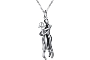 Flyow Umarmung Paar Halskette 925 Sterling Silber Umarmungs-Halskette Geschenke zum Jahrestag Für Sie und Ihn Herren Damen