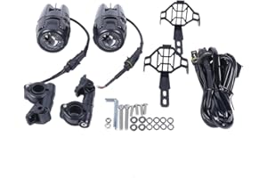 Xigner 2x Zusatzscheinwerfer Motorrad LED Scheinwerfer 12V, Nebelscheinwerfer Motorrad 4000LM Mit 360° Universalverstellbügel Für Motorrad Universal