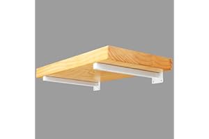 IHOMEPARK Staffe per Mensole Industriale Supporto di Metallo Steampunk Galleggiante per Tubi da Muro in Ferro - Staffa per Mensola Pesante Retro da Parete Montato per Scaffali Vintage Nero (30cm 2Pezzi Bianco)