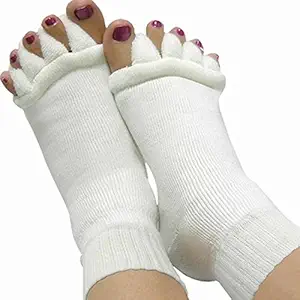 Generic 1Pair Foot Health Care Five Toe Socks Toe Separators Bunion Pedicure Pain Relief Socks Finger Massager Toe Separator Bone Care