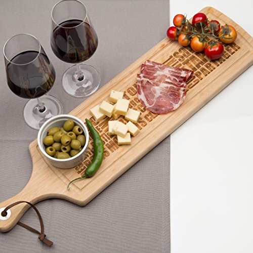 Levivo schmales Schneid- und Servierbrett aus Bambusholz für Tapas, Bruschetta, Baguette etc. - 6