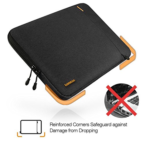 Tomtoc 360° Schutzhülle für das neue 13 Zoll MacBook Pro Late 2016/12,9 Zoll iPad Pro, Stoßfester Stoff Laptop Schutztasche, Spritzwasserfest, Schwarz - 3