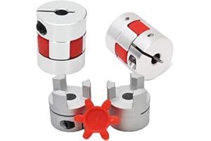 RATTMMOTOR Flexible Coupler 3 PCS 6.35mm to 10mm Plum Coupling L30 D25 Spindle Coupling Aluminum Alloy Flexible Jaw Spider Plum Coupling for CNC Engraving/Milling machine