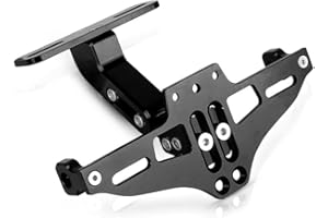 YIEBA Motocicleta Eliminador de Guardabarros Universal Soporte de Placa de Matrícula Ho Tidy Tail con Luz LED de Aluminio para Suzuki GSXR 600750 1000 CBR 250R 300R 400R 500R 600RR 1000RR Negro