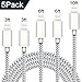 Price comparison product image TNSO Phone Charger Cable 5 Pack[3/3/6/6/10 FT] Extra Long Nylon Braided Cable Compatible with Phone XS/X/8/8 Plus/7/7 Plus/6/6 Plus/6S/6S Plus/5/5S/SE - Sliver&Grey