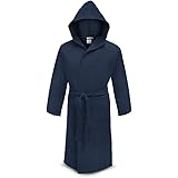 Accappatoio in Microfibra Unisex Uomo Donna con Borsetta IRGE (L, Blu Notte)