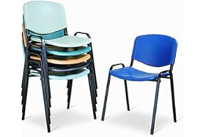 Europrimo Sedia Da Ufficio Poltrona Fissa per Sala Attesa metallo e plastica blu impilabile