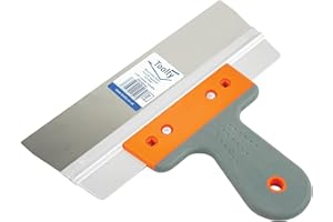 Toolty Couteau à enduire en acier inoxydable, couteau à mastic mural flexible, grattoir à cloison sèche, spatule de finition - 250 mm - Aluminium - DIY - TLTY-2021