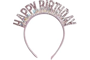 DHRUTI Happy Birthday Corone, Copricapo Compleanno per Ragazze, Cerchietto Capelli donna,Fascia per Capelli Happy Birthday,Accessori per Capelli Compleanno per Donne Ragazze