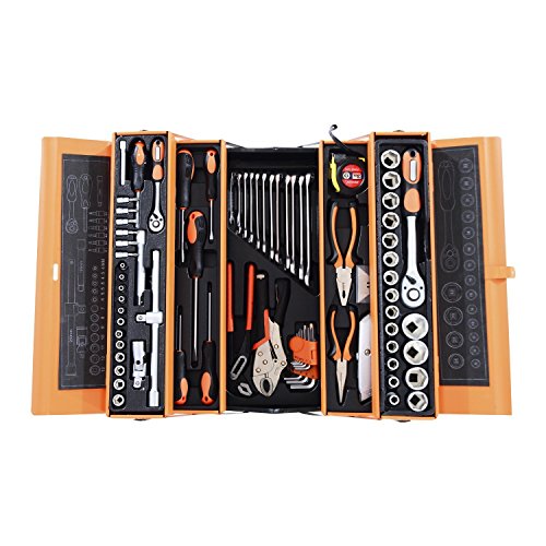 Homcom 85-tlg. Werkzeug Set Satz Steckschlüssel Kasten Kfz Werkzeugkoffer Knarrenkasten - 2