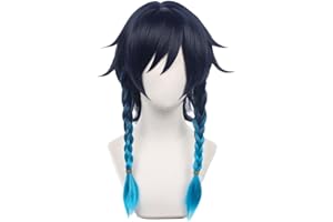‎OSIASWIG Peruka cosplay Venti gra Genshin Impact peruka cosplay