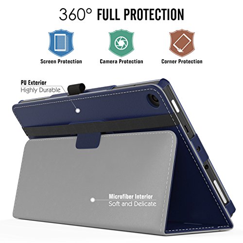 MoKo Hülle für All-New Amazon Fire HD 8 Tablet (7th Generation – 2017 Modell) – Kunstleder Ständer Schutzhülle Smart Cover mit Stift-Schleife für das neue Fire HD 8, Wolf Totem - 3