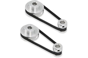 TUZUK 2PCS Set GT2 Synchronous Wheel 20&40 Teeth 5mm Bore Aluminum Timing Pulley with 2PCS Length 200mm Width 6mm Belt (20-40T-5B-6)