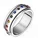 Produktbild Fengteng Edelstahl Rotierend Ring Intarsien Diamant Lesben Homosexuell Stolz LGBT Ring Hochzeit Eternity Verlobungsring Regenbogen Ring (10)