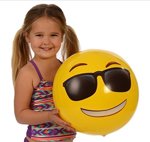 Emoji Inflatable Beach Ball Outdoor Fun Sport Toy Ball/ 2 PCS