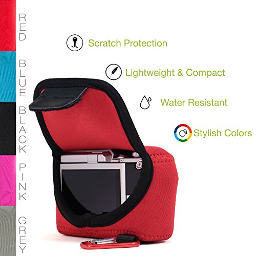  Ultra Light   N  opr  ne Sac Camera Case MegaGear  avec Mousqueton pour Nikon 1 J4  Nikon 1 J5 avec 10-30mm  Rouge 