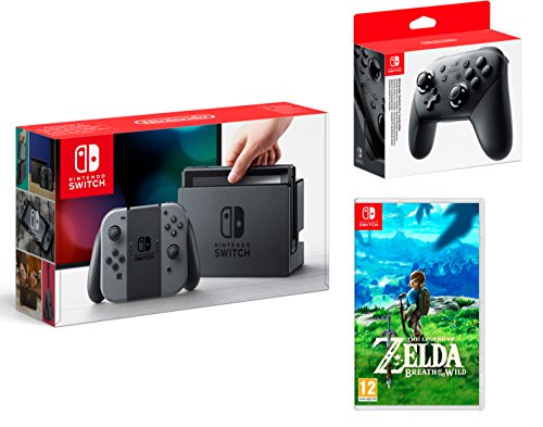 Nintendo Switch Konsole Grau 32Gb + The Legend of Zelda: Breath of the Wild + Nintendo Switch Pro Controller Nintendo Switch Konsole Grau 32Gb + The Legend of Zelda: Breath of the Wild + Nintendo Switch Pro Controller