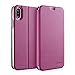 Price comparison product image doupi FlipCase for iPhone Xs Max (iPhone 10s Max) 6.5 inch - Deluxe Leatherette Magnet Book Style Screen Protector Stand Protective Flip Cover, red pink
