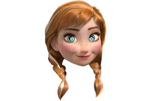 STAR CUTOUTS SMP405 - Paquete de seis máscaras oficiales de Anna Olaf Elsa perfectas para fanáticos, bolsas de fiesta y decoraciones congeladas, multicolor, regular