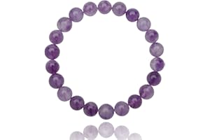 Unique Gems Bouddha Bracelet de perles Améthyste Ø 6mm pierre naturelle pour enfants élastique 13cm à 15cm