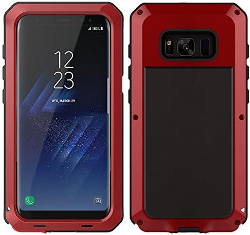 MRSMR Samsung Galaxy S8 Plus Case, Ultra Rugged Dust Proof Snowproof Shockproof Heavy Duty Case Protective Case Defender Cover For SAMSUNG-S8 Plus-Red (No Glass Screen)