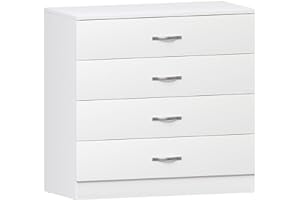 Vida Designs , biała komoda, 4 szuflady, metalowe uchwyty