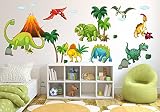 017 Wandtattoo Dinosaurier T-Rex Urzeit Brachiosaurus in 6. Größen (1250 x 700 mm)
