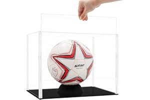 Tingacraft Vitrine Acrylique (34,5 x 24,5 x 26 cm) Boîte pour Ballon de Foot Basket