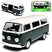 Produktbild alles-meine GmbH VW Volkswagen T2 Grün mit weissem Dach Bus Transporter 1967-1979 ca 1/43 1/36-1/46 Welly Modell Auto mit individiuellem Wunschkennzeichen