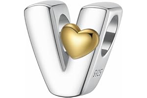 LONGLUCK A-Z Love Letter Charm Beads, plata de ley S925, para pulsera Pandora, collar, regalos de joyería para mujer