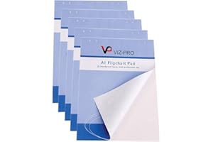 VIZ-PRO Pad per cavalletto standard, formato A1, blocco di carta, 25 fogli, 5 tamponi/confezione