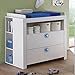 Produktbild trendteam smart living Wickelkommode Wickeltisch weiß blau Filz Kommode Babymöbel Babykommode Regal