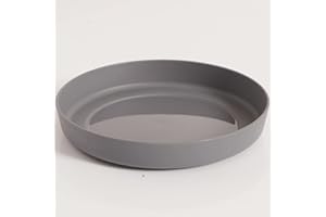 Clever Pots Plant Pot Saucers, 22.7cm Round Plant Tray for use with 30cm Flower Pot, Plant Saucer Plastic Drip Trays for Indoor Outdoor Garden, Weather Resistant Lightweight Plant Saucers, Charcoal