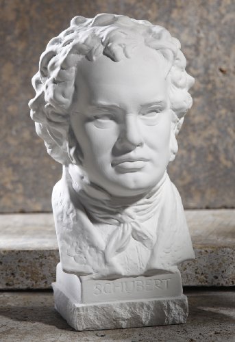 Büste Komponist Schubert 22cm weißer Alabastergips - 2