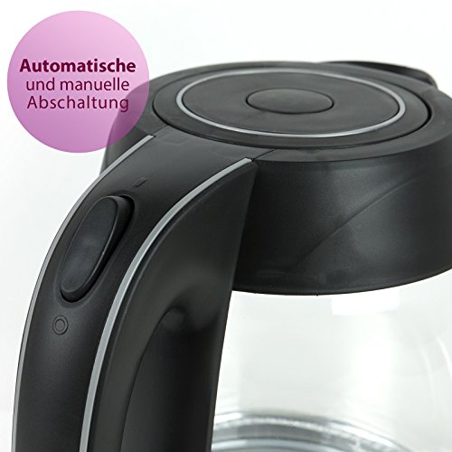 VERDA Wasserkocher 1,8L 2200W Kalkfilter LED BELEUCHTUNG Kabelloss Glas SN0618L2 - 4