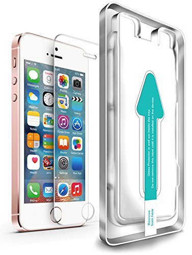 XeloTech iPhone SE & iPhone 5s Premium Panzerglas Folie mit Spezialschablone für hohe Passgenauigkeit | Sehr hohe Qualität