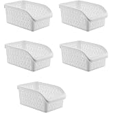 Lyrazone 5 Pieces Oversized Refrigerator Rack Organizer Multi-Purpose Plastic Basket