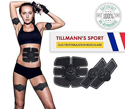 Tillmann's Sport Electrostimulateur Musculaire : EMS. Pour un corps sculpté, une silhouette aux lignes parfaites. Parfait pour les hommes et les femmes. Tonifiez votre corps, retrouver des muscles dessinés rapidement.