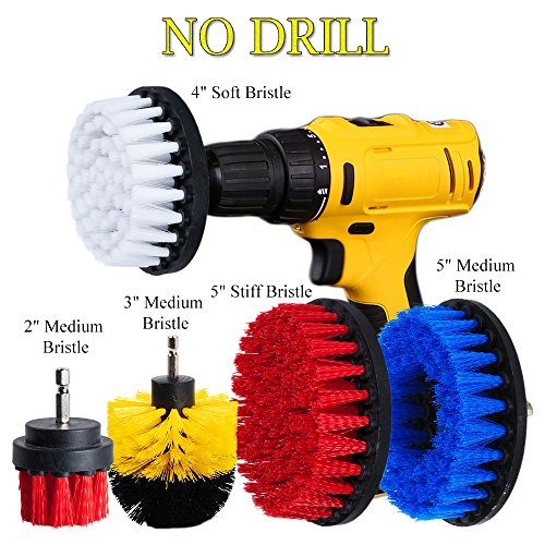 OxoxO Brosse à Récurer pour Perceuse Puissance Douce Moyenne Forte Nettoyage Douche Baignoire Carrelage Mortier Tapis Brique Béton Tissu d'Ameublement