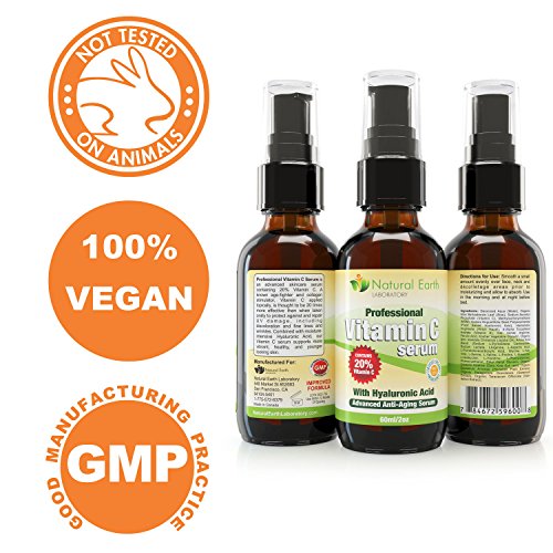 2oz of Vitamin C Serum for Face Pure Organic Contains clinical Strength 20% Vitamin C + Hyaluronic Acid. Reverse Skin Aging & Wrinkles look and feel younger! 100% Guaranteed. - 8