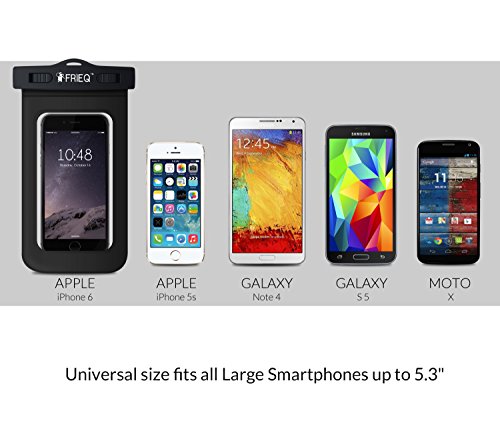 FRiEQ Custodia impermeabile per telefoni cellulari, Compatibile con Apple iPhone 6s, 6, 5s, 5c, 5, Galaxy S6, S3, HTC One X, Galaxy Note 2 - Certificazione IPX8 di impermeabilitÃ  fino a una profonditÃ  di 100 piedi